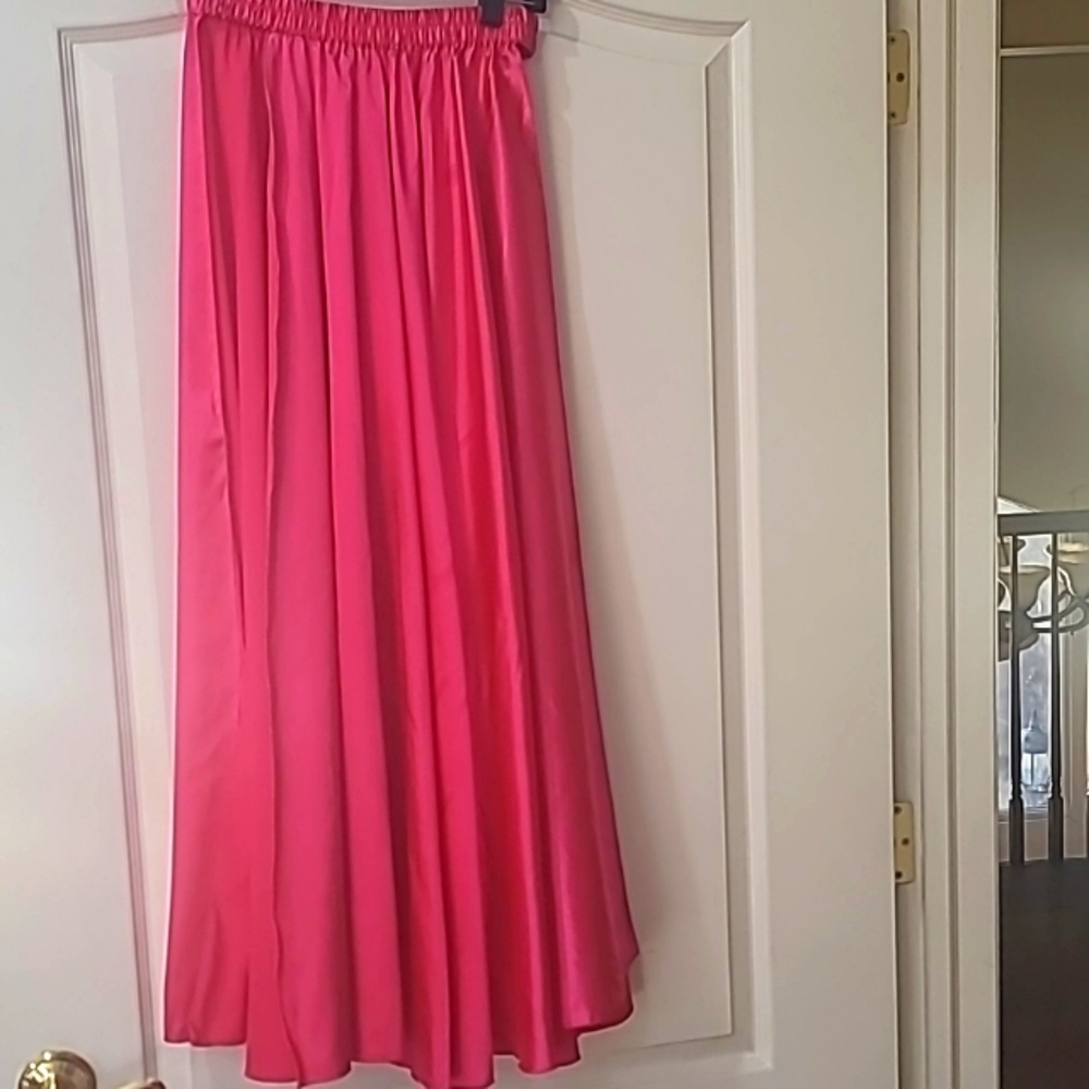 Women's A-Line Maxi Skirt in Bright Pink